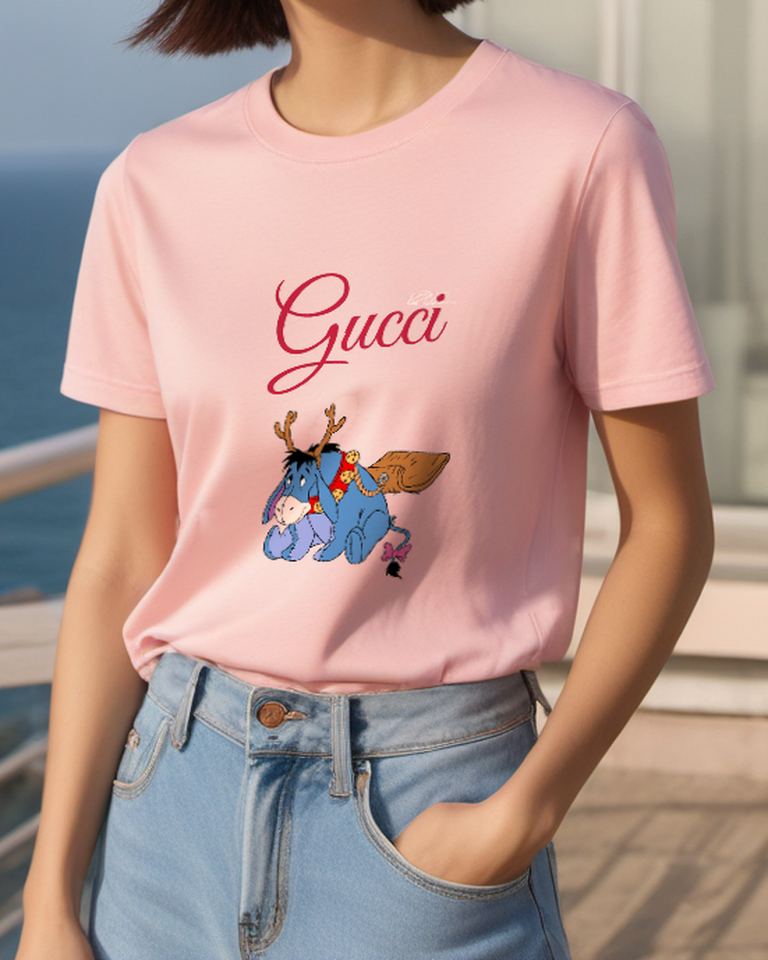Blush Pink Reindeer Costume Donkey Graphic T-Shirt - styled view 3