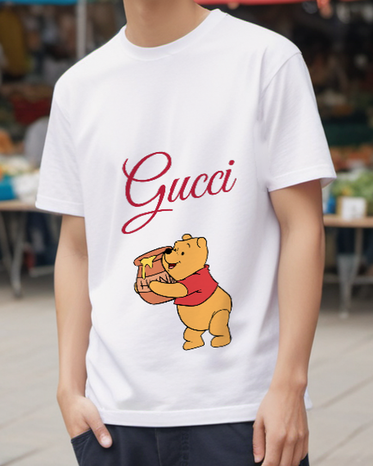 White Bear Carrying Honey Pot Graphic T-Shirt - styled view 2