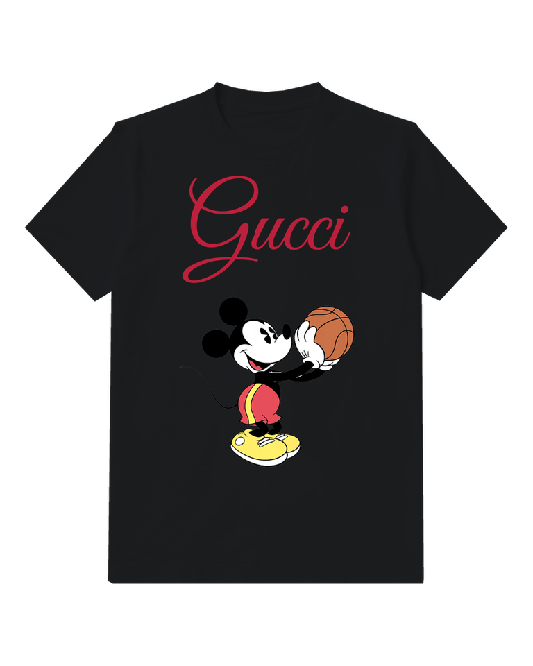 Black Basketball Mouse Graphic T-Shirt - front product view