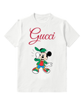 White Green Cap Sport Mouse Graphic T-Shirt - front product view
