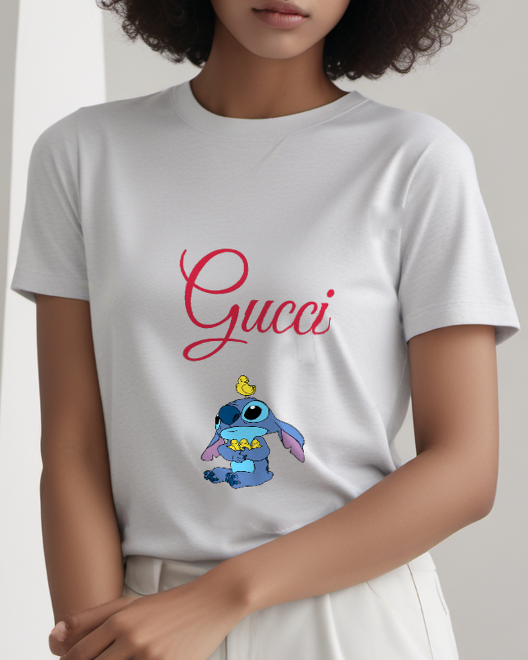 Light Gray Blue Creature Ducklings Graphic T-Shirt - styled view 3