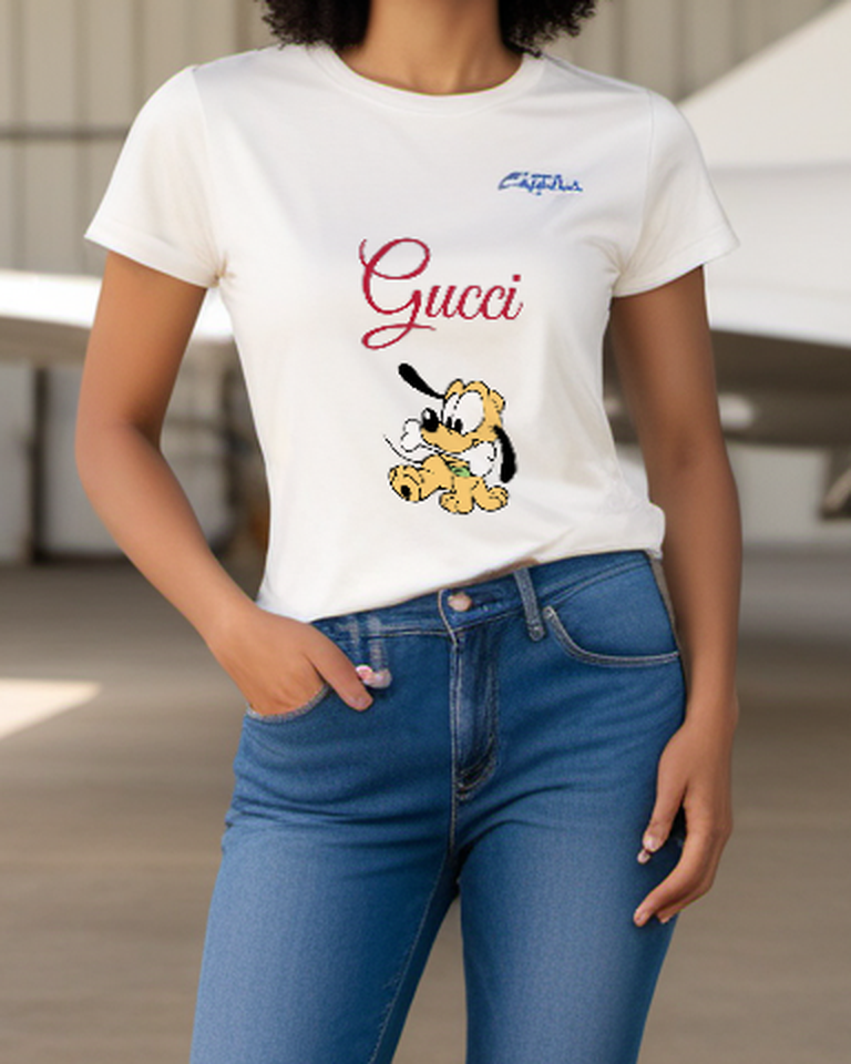 Ivory Puppy With Giant Bone Graphic T-Shirt - styled view 4