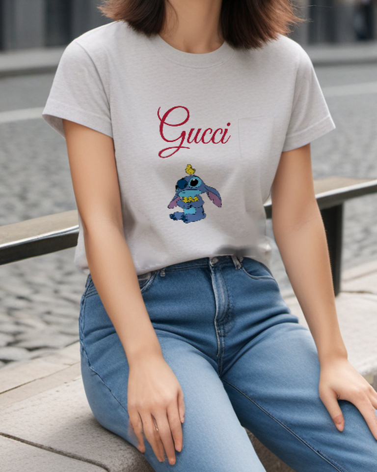 Light Gray Blue Creature Ducklings Graphic T-Shirt - styled view 5