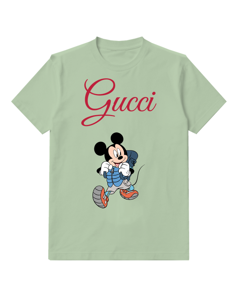 Sage Green Checked Trousers Mouse Graphic T-Shirt - front product view