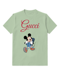 Sage Green Checked Trousers Mouse Graphic T-Shirt - front product view