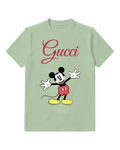 Sage Green Open Palm Standing Mouse Graphic T-Shirt - front product view