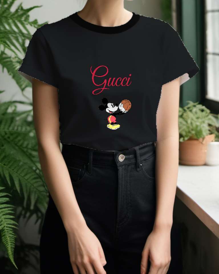 Black Basketball Mouse Graphic T-Shirt - styled view 3