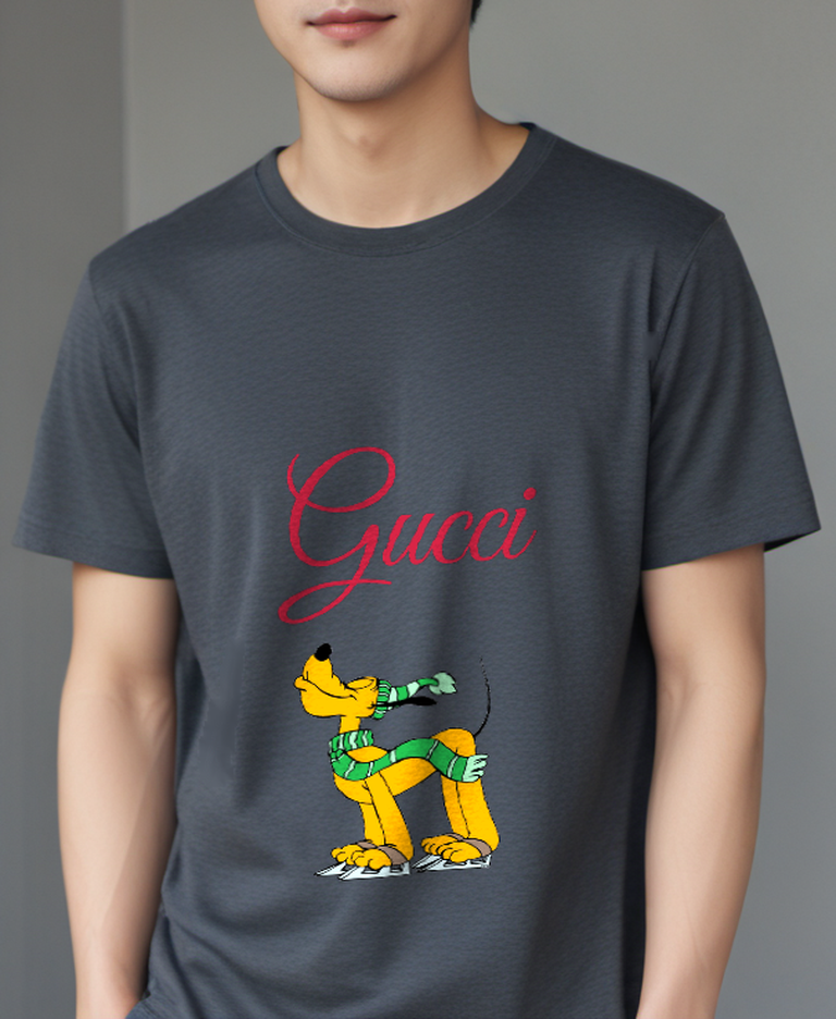 Charcoal Gray Winter Scarf Dog Graphic T-Shirt - styled view 5
