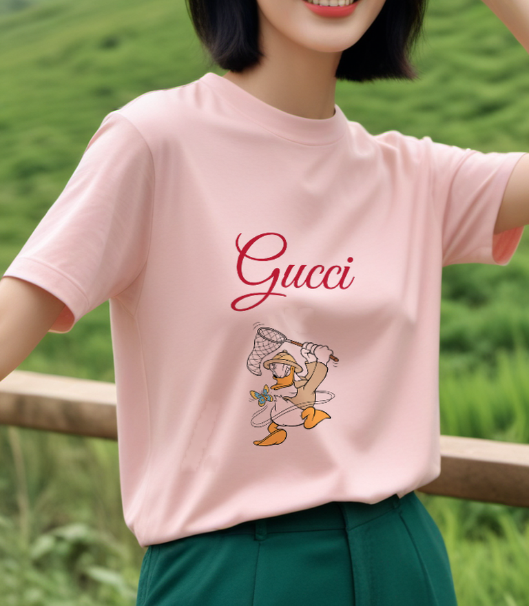 Blush Pink Butterfly Net Duck Graphic T-Shirt - styled view 4