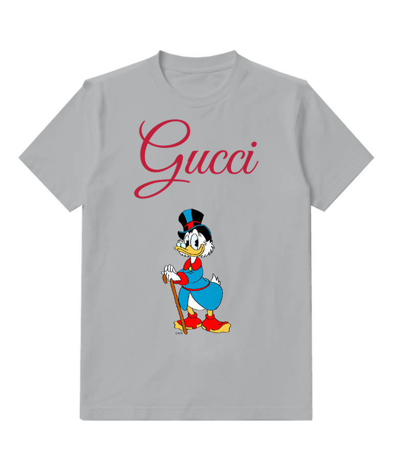 Light Gray Cane And Top Hat Duck Graphic T-Shirt - front product view