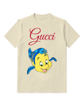 Ivory Smiling Blue Fin Fish Graphic T-Shirt - front product view
