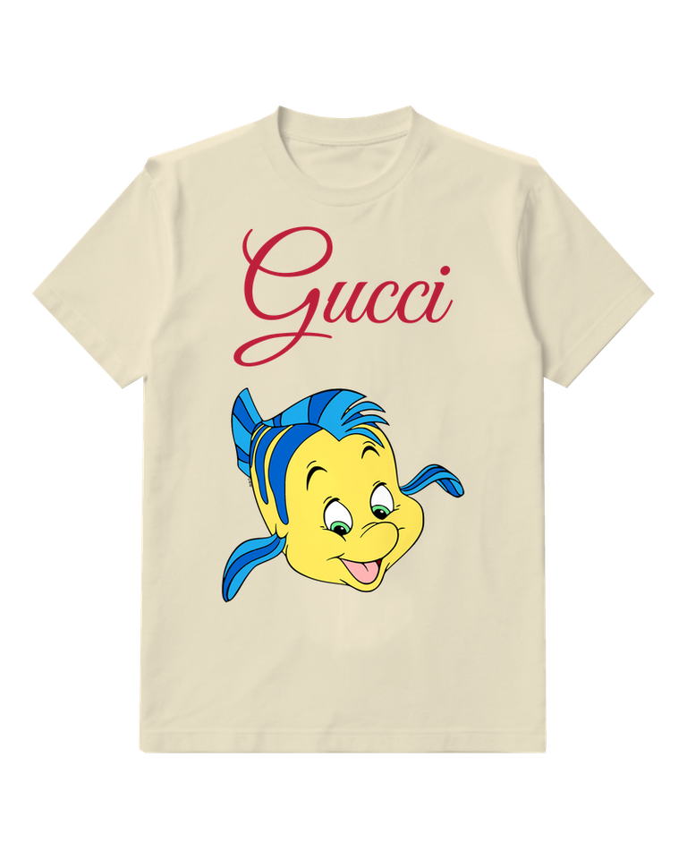 Ivory Smiling Blue Fin Fish Graphic T-Shirt - front product view