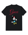 Black Flower Hat Blue Shorts Mouse Graphic T-Shirt - front product view