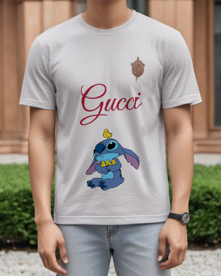Light Gray Blue Creature Ducklings Graphic T-Shirt - styled view 1