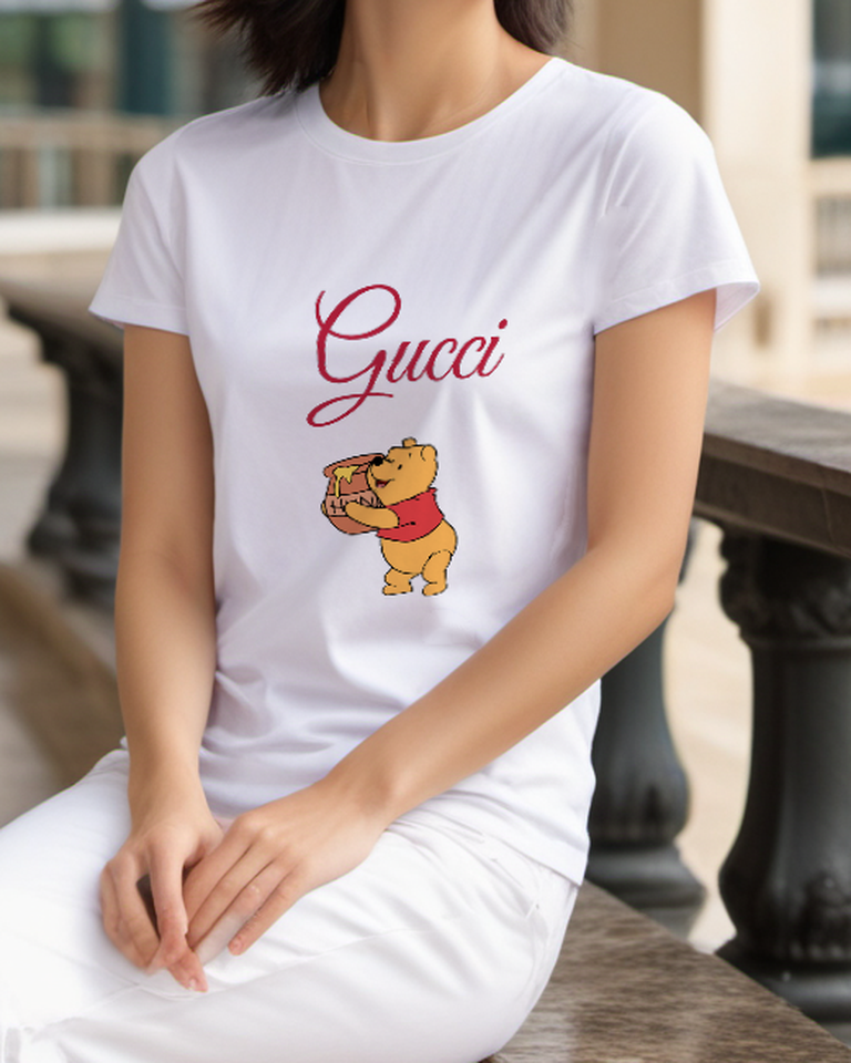 White Bear Carrying Honey Pot Graphic T-Shirt - styled view 3