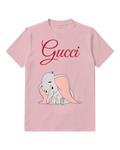 Blush Pink Drooping Ear Elephant Graphic T-Shirt - front product view