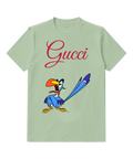 Sage Green Blue Hornbill Wing Pose Graphic T-Shirt - front product view