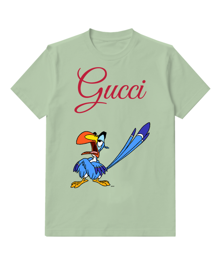 Sage Green Blue Hornbill Wing Pose Graphic T-Shirt - front product view