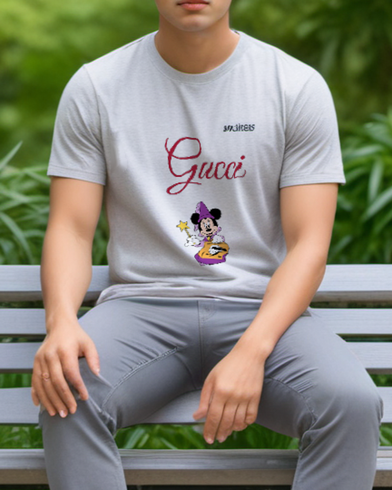 Light Gray Witch Mouse Treat Bag Graphic T-Shirt - styled view 3
