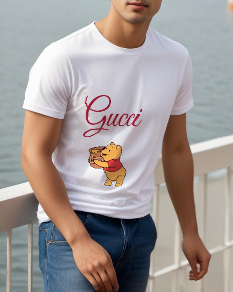 White Bear Carrying Honey Pot Graphic T-Shirt - styled view 4