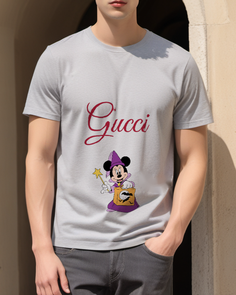 Light Gray Witch Mouse Treat Bag Graphic T-Shirt - styled view 4