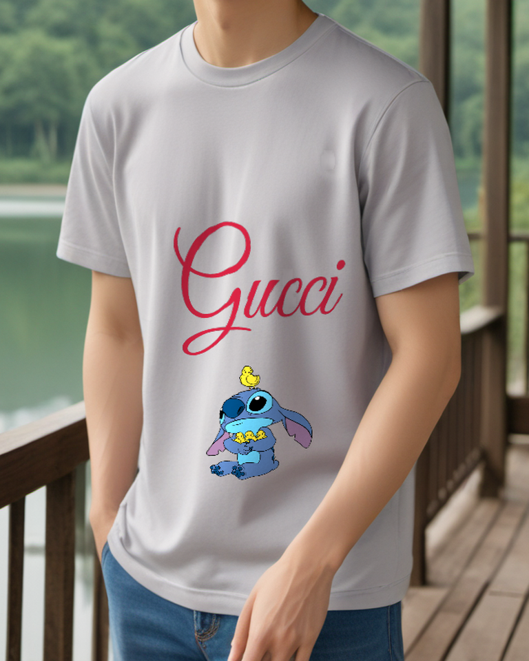 Light Gray Blue Creature Ducklings Graphic T-Shirt - styled view 4