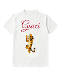 White Upright Striped Tiger Graphic T-Shirt - front product view