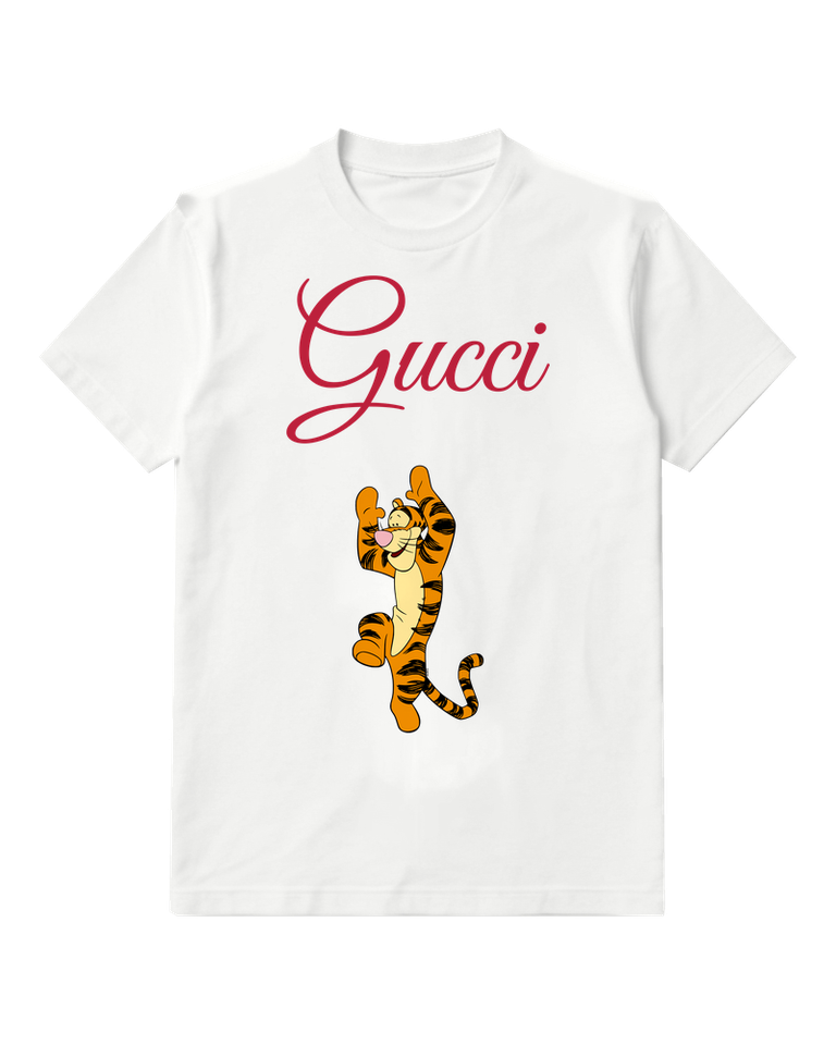 White Upright Striped Tiger Graphic T-Shirt - front product view