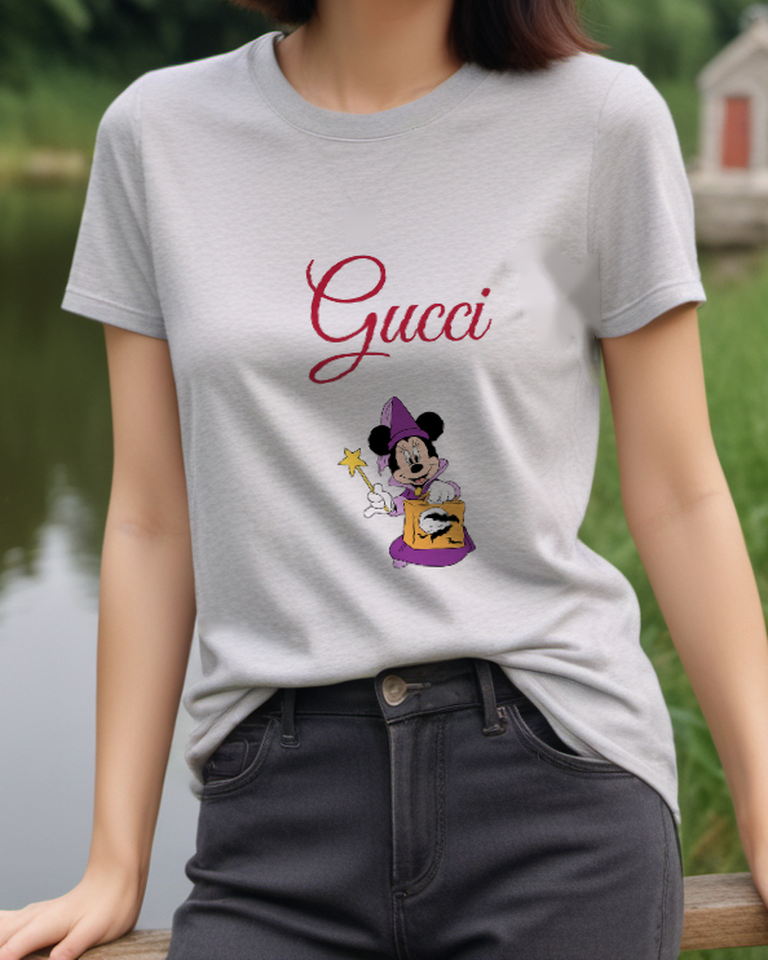 Light Gray Witch Mouse Treat Bag Graphic T-Shirt - styled view 2