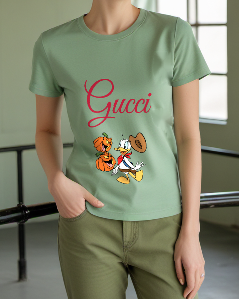 Sage Green Cowboy Duck Pumpkins Graphic T-Shirt - styled view 5
