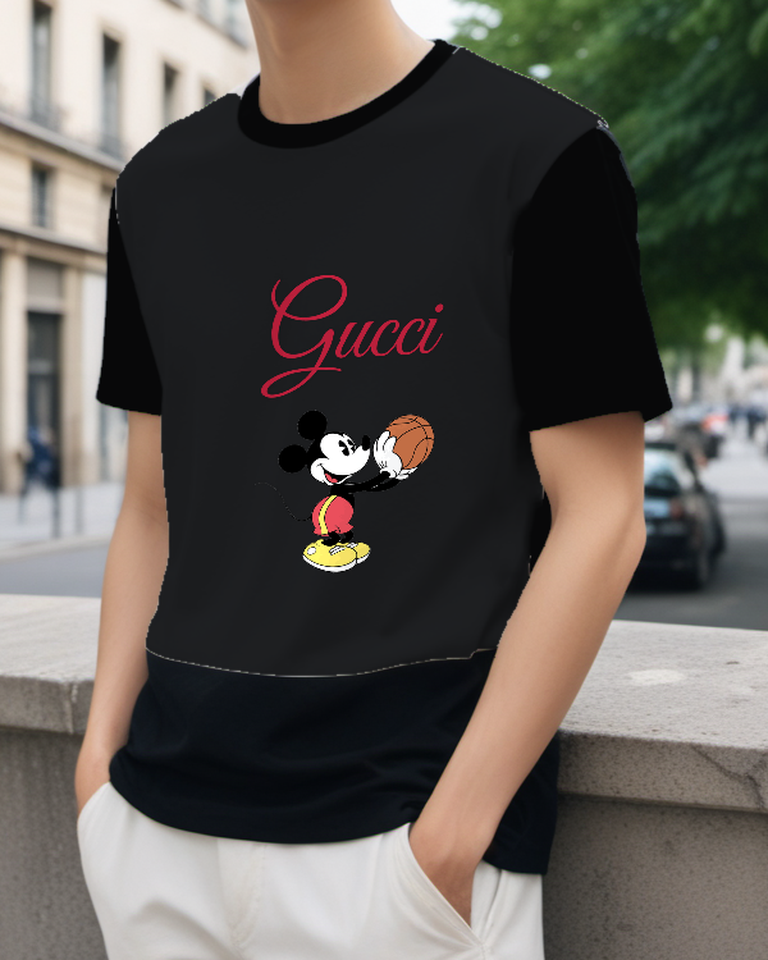 Black Basketball Mouse Graphic T-Shirt - styled view 2