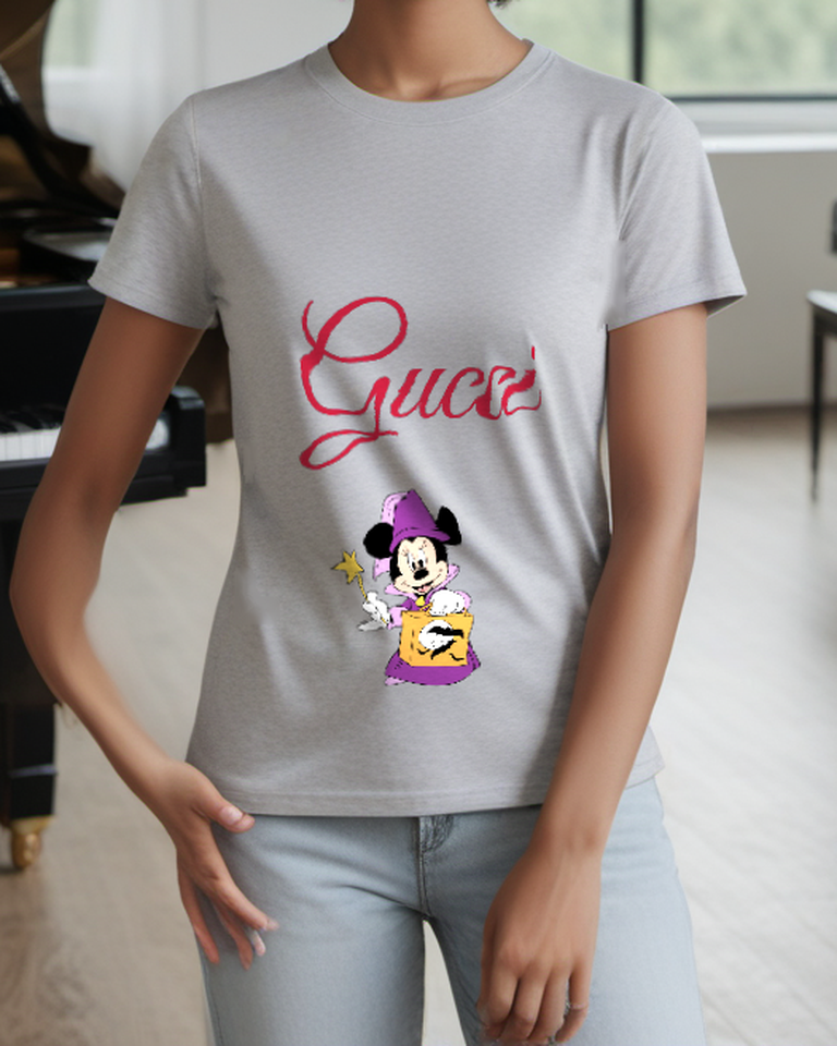 Light Gray Witch Mouse Treat Bag Graphic T-Shirt - styled view 5