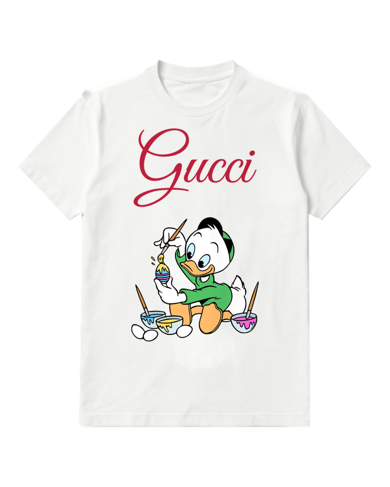 White Egg Painting Young Duck Graphic T-Shirt - front product view