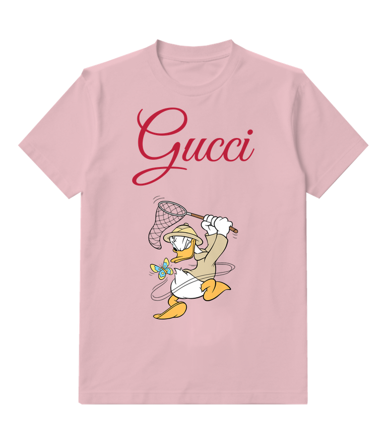 Blush Pink Butterfly Net Duck Graphic T-Shirt - front product view