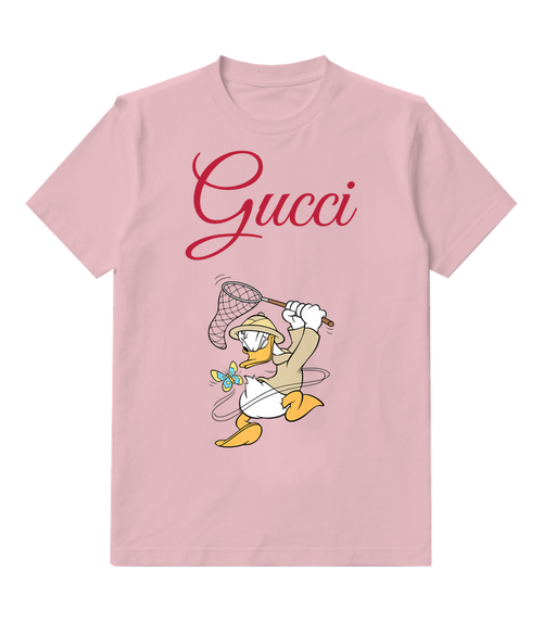 Blush Pink Butterfly Net Duck Graphic T-Shirt - front product view