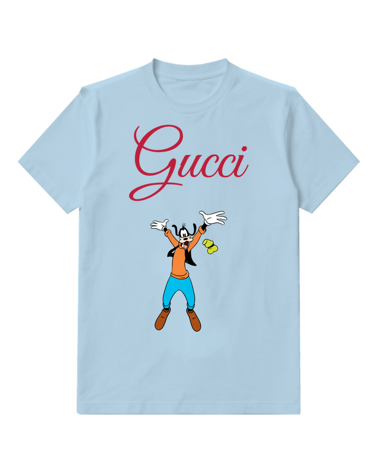 Sky Blue Jumping Orange Shirt Dog Graphic T-Shirt - front product view