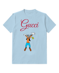 Sky Blue Jumping Orange Shirt Dog Graphic T-Shirt - front product view