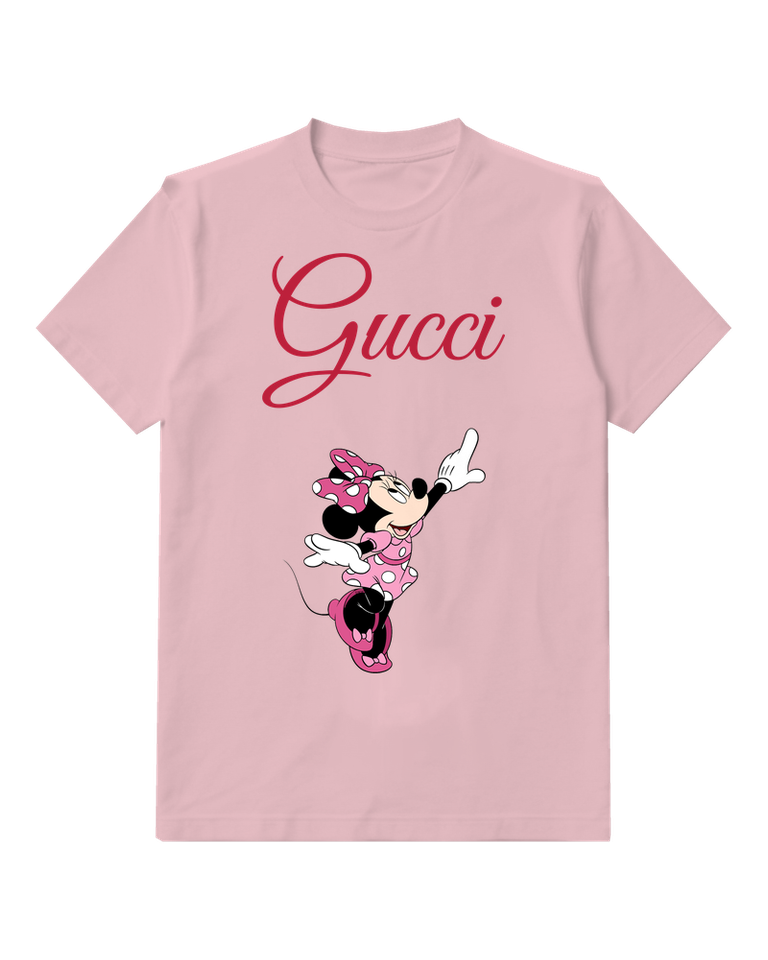 Blush Pink Pointing Polka Dot Mouse Graphic T-Shirt - front product view