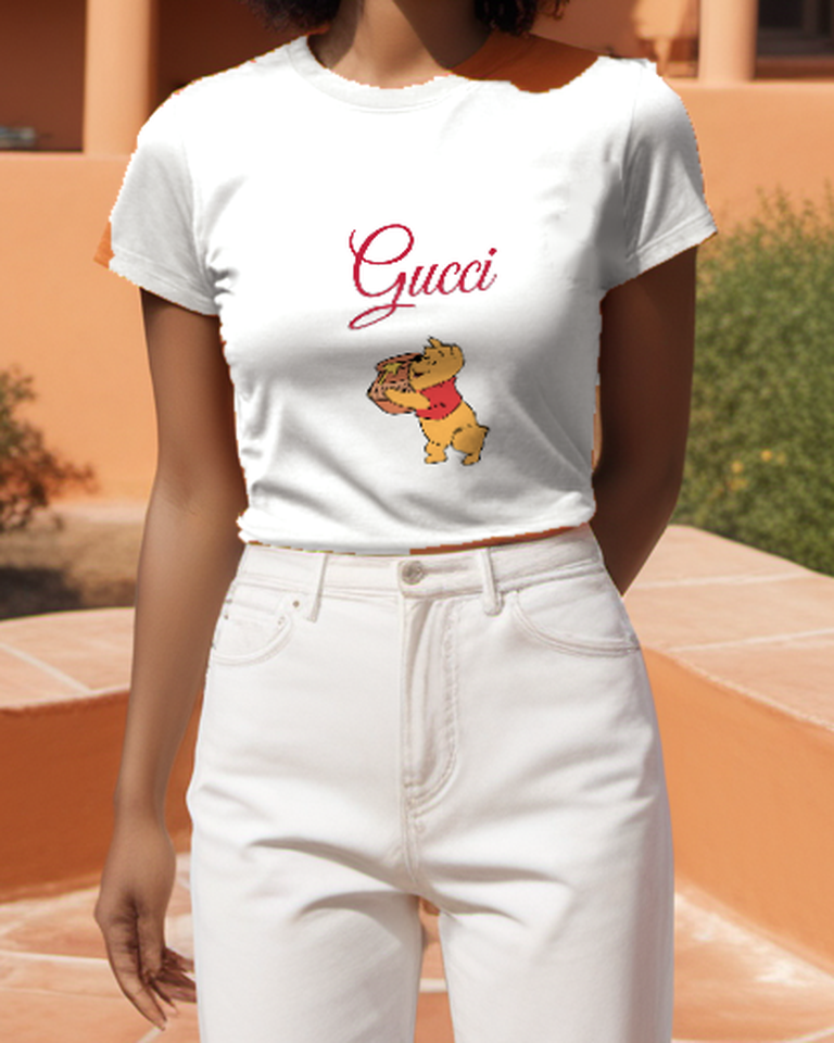 White Bear Carrying Honey Pot Graphic T-Shirt - styled view 1