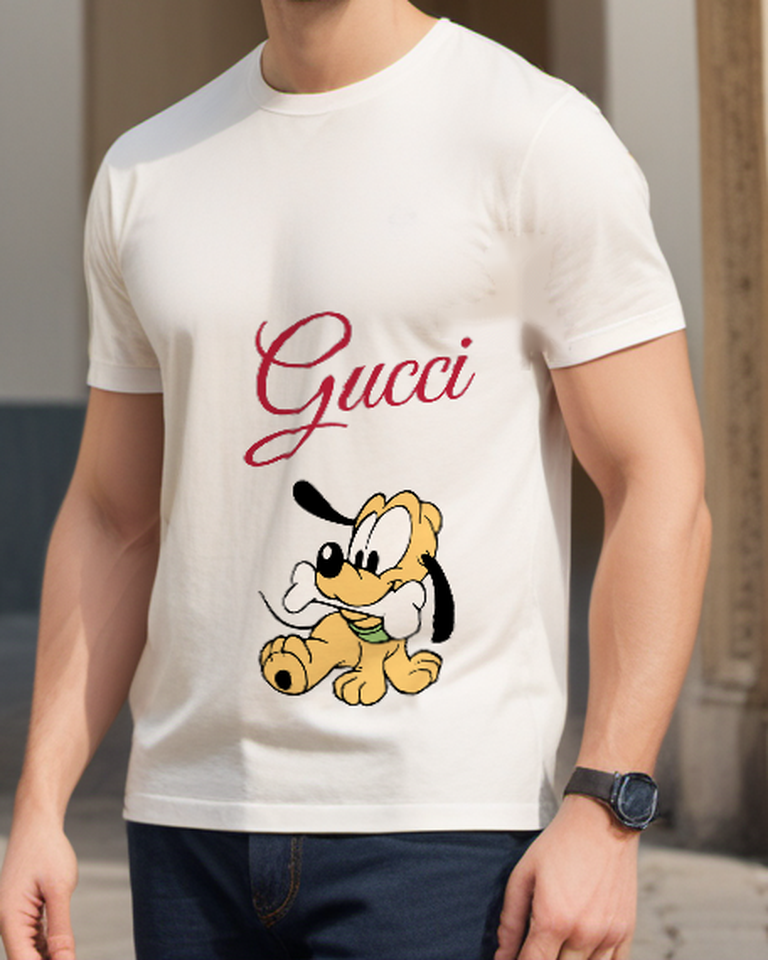 Ivory Puppy With Giant Bone Graphic T-Shirt - styled view 3