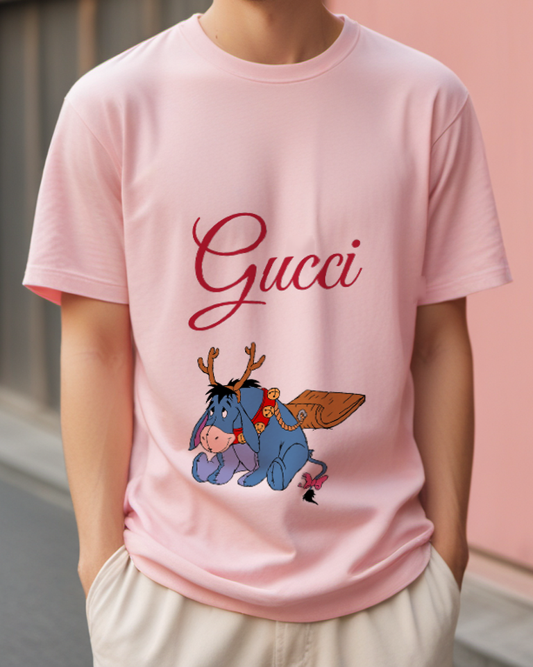 Blush Pink Reindeer Costume Donkey Graphic T-Shirt - styled view 1