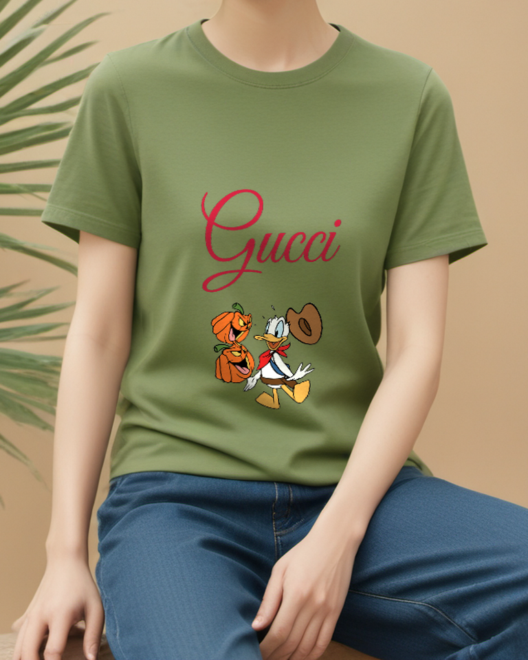 Sage Green Cowboy Duck Pumpkins Graphic T-Shirt - styled view 3