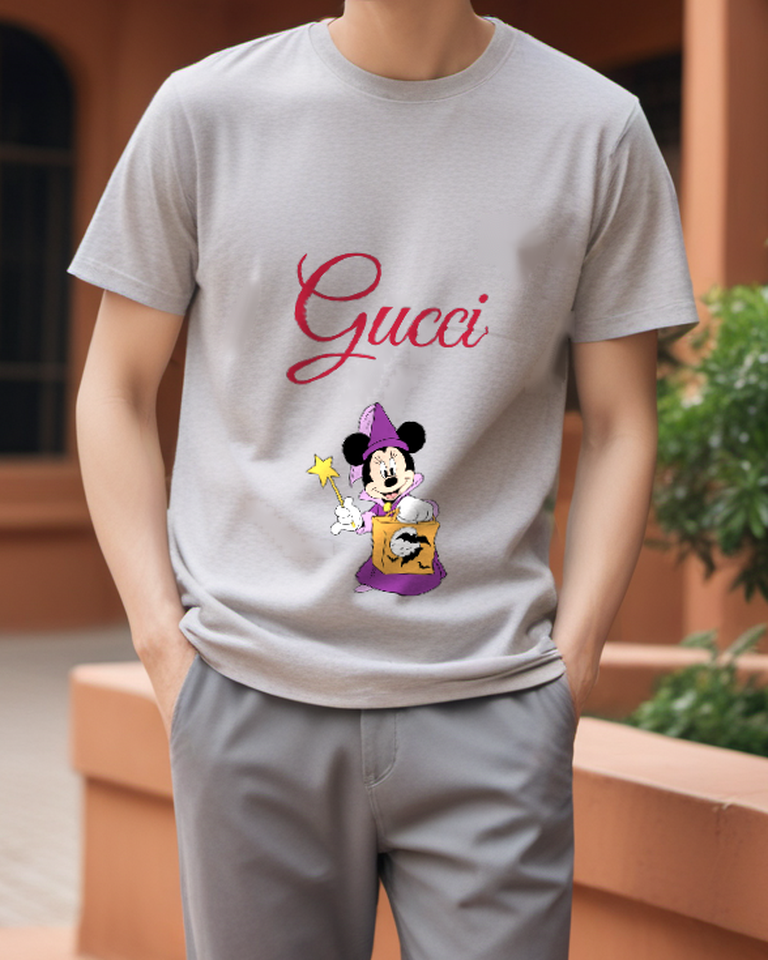Light Gray Witch Mouse Treat Bag Graphic T-Shirt - styled view 1
