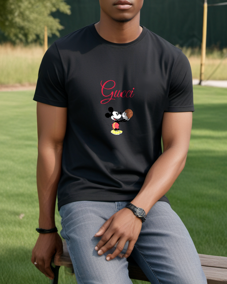Black Basketball Mouse Graphic T-Shirt - styled view 5