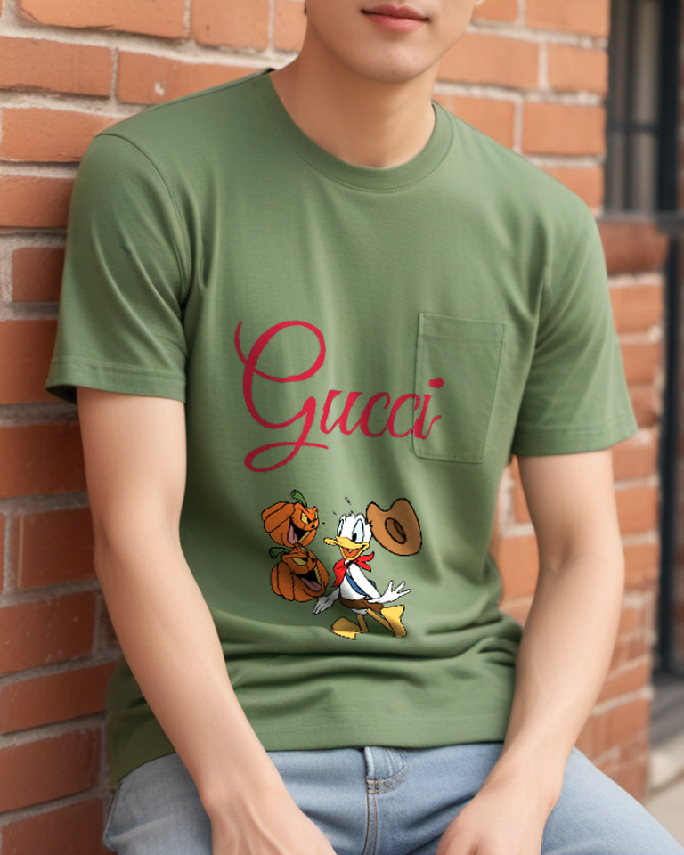 Sage Green Cowboy Duck Pumpkins Graphic T-Shirt - styled view 4