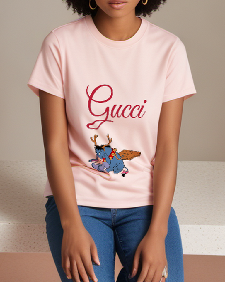 Blush Pink Reindeer Costume Donkey Graphic T-Shirt - styled view 2