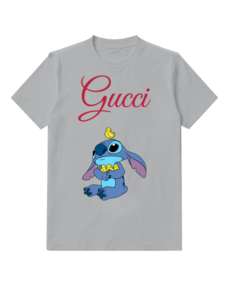 Light Gray Blue Creature Ducklings Graphic T-Shirt - front product view